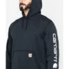 Carhartt Men's Loose Fit Midweight Logo Sleeve Graphic Hooded Sweatshirt