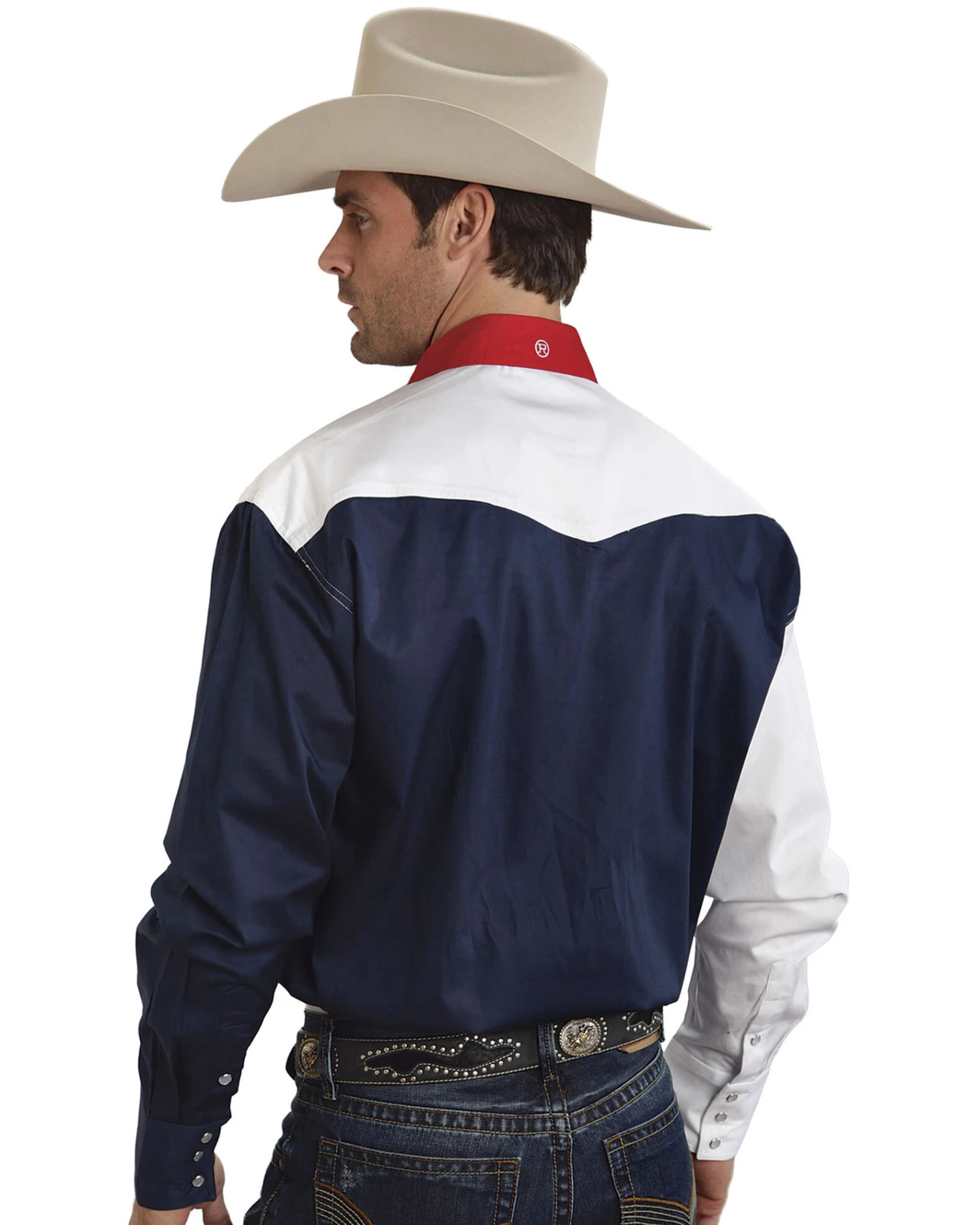 Roper Men's Americana Collection Stars And Stripes Print Long Sleeve Pearl Snap Western Shirt 4 Roper Men's Americana Collection Stars And Stripes Print Long Sleeve Pearl Snap Western Shirt - Image 2