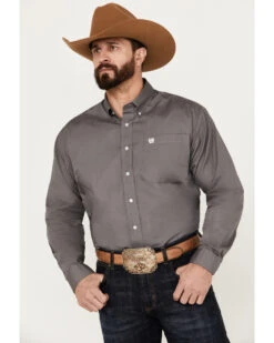 Cinch C‌inch Men's Solid Dove Gray Button Long Sleeve Shirt -Cheap Cowboy Form Store 0926V8 80 P1