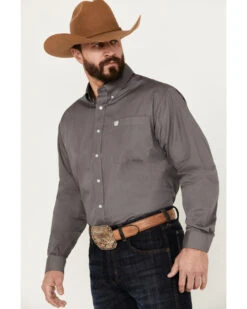 Cinch C‌inch Men's Solid Dove Gray Button Long Sleeve Shirt -Cheap Cowboy Form Store 0926V8 80 P3
