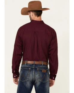 Cheap Cowboy Form Store 32 Cinch Cinch Men's Solid Burgundy Button Long Sleeve Western Shirt