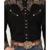 Scully Men's Embroidered Scroll Long Sleeve Snap Western Shirt