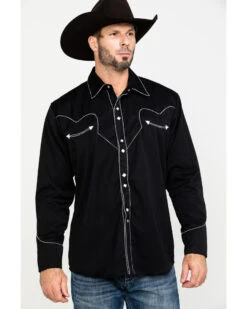 Scully Men's Embroidered Long Sleeve Snap Western Shirt -Cheap Cowboy Form Store 2000041449 7018 P5