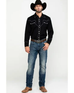 Scully Men's Embroidered Long Sleeve Snap Western Shirt -Cheap Cowboy Form Store 2000041449 7018 P6