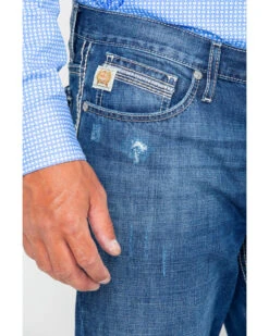 Cinch Men's Ian Dark Stonewash Slim Fit Boot Cut Jeans -Cheap Cowboy Form Store 2000240164 402 P3