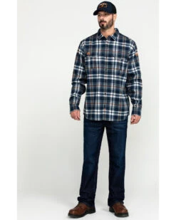 Hawx Men's FR Plaid Print Long Sleeve Woven Work Shirt - Big