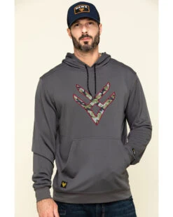 Hawx Men's Gray Tech Logo Hooded Work Sweatshirt - Tall -Cheap Cowboy Form Store 2000297060 021 P1