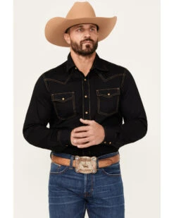 Wrangler Retro Premium Men's Solid Long Sleeve Western Shirt -Cheap Cowboy Form Store 2000320790 001 P1