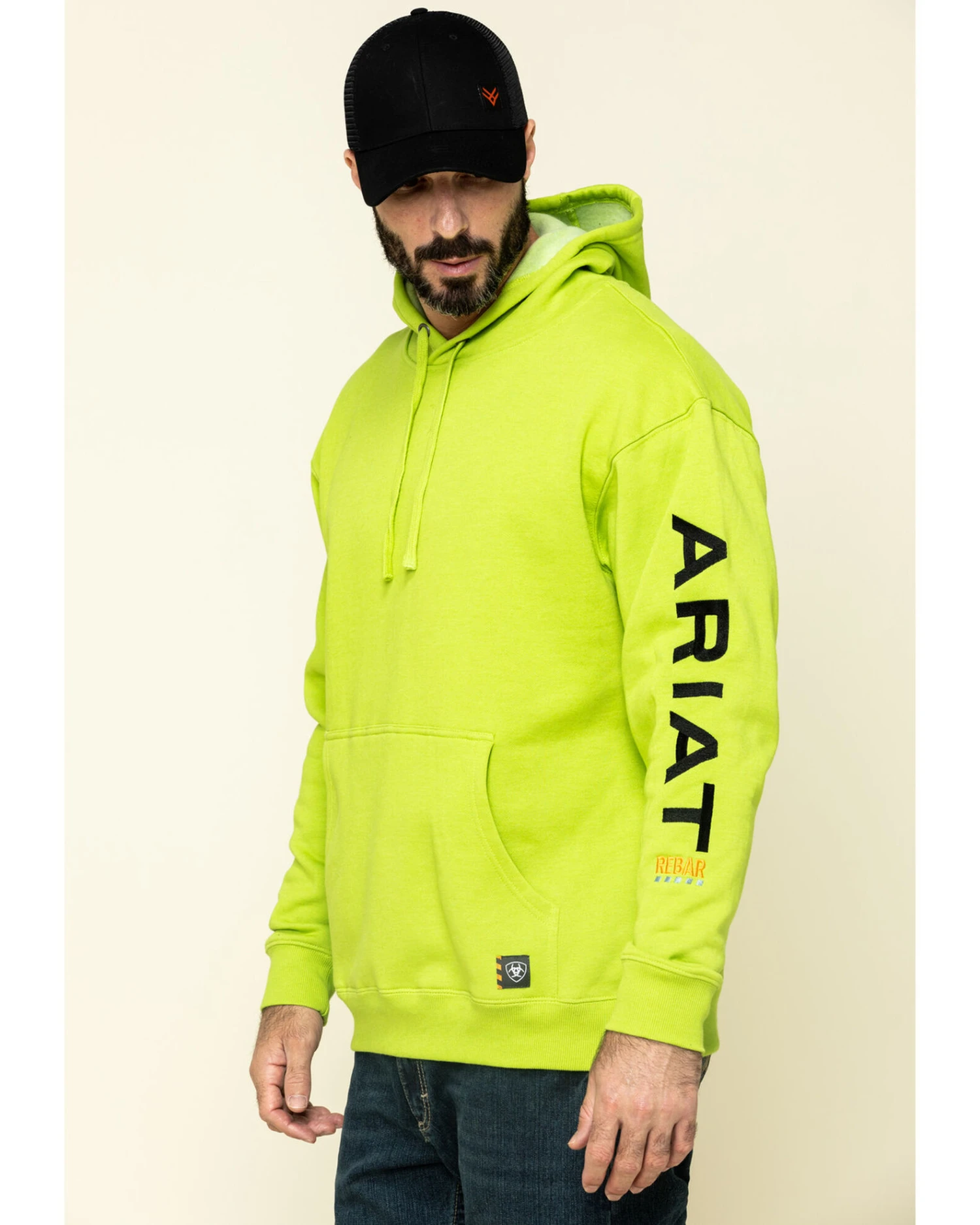 Ariat Men's Lime Heather Rebar Graphic Hooded Work Sweatshirt 3 Ariat Men's Lime Heather Rebar Graphic Hooded Work Sweatshirt