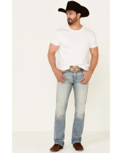 Moonshine Spirit Men's Wild West Light Wash Stretch Stackable Straight Jeans 7 Moonshine Spirit Men's Wild West Light Wash Stretch Stackable Straight Jeans -Cheap Cowboy Form Store 2000338828 400 P1