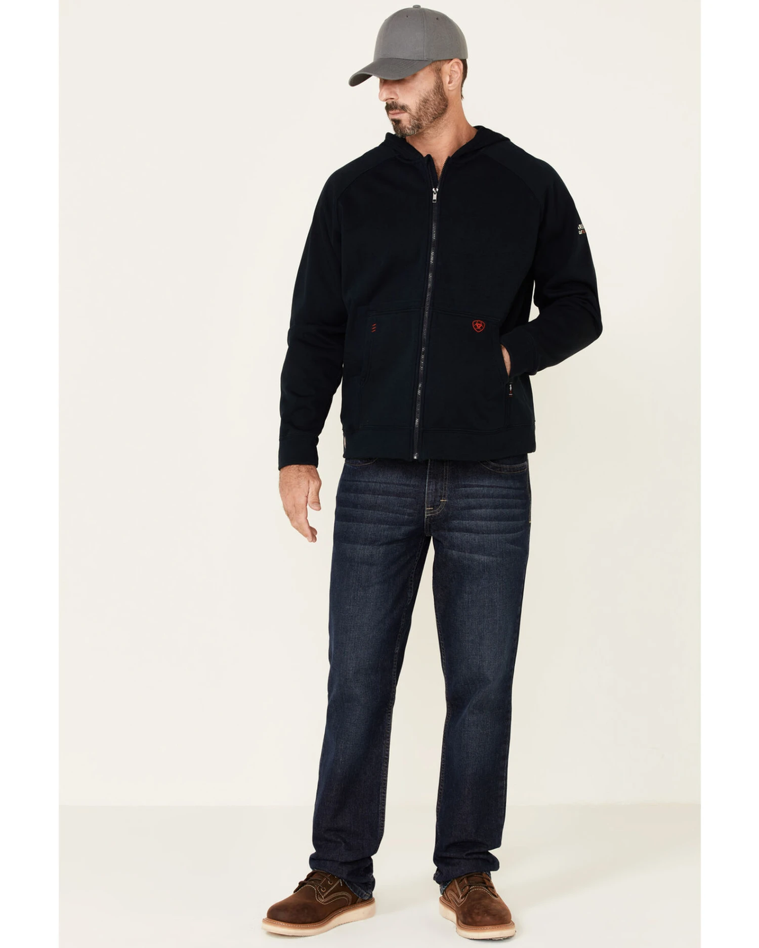 Ariat Men's FR Primo Fleece Alloy Flag Graphic Zip-Front Hooded Work Jacket 6 Ariat Men's FR Primo Fleece Alloy Flag Graphic Zip-Front Hooded Work Jacket - Image 4