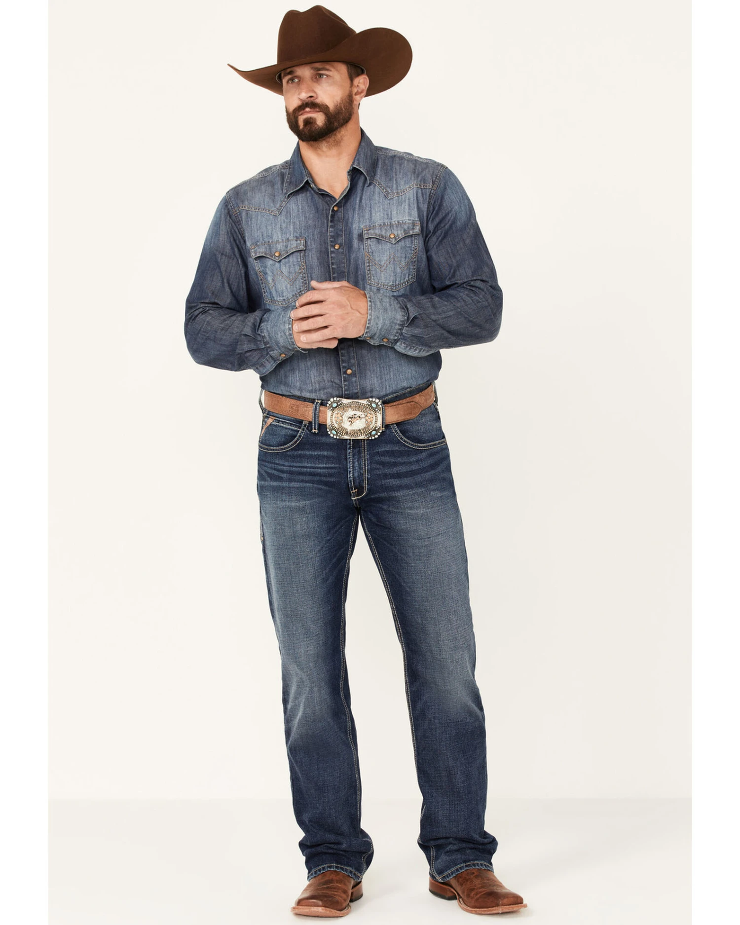 Ariat Men's M5 Travis Dark Wash Stretch Straight Leg Jeans 6 Ariat Men's M5 Travis Dark Wash Stretch Straight Leg Jeans - Image 4