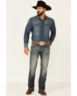 Rock & Roll Denim Men's Pistol Medium Vintage Stretch Regular Straight Jeans -Cheap Cowboy Form Store 2000345202 400 P3