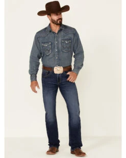 Rock 47 By Wrangler Men's Horizon Dark Wash Stretch Slim Bootcut Jeans 9 Rock 47 By Wrangler Men's Horizon Dark Wash Stretch Slim Bootcut Jeans -Cheap Cowboy Form Store 2000350738 400 P1