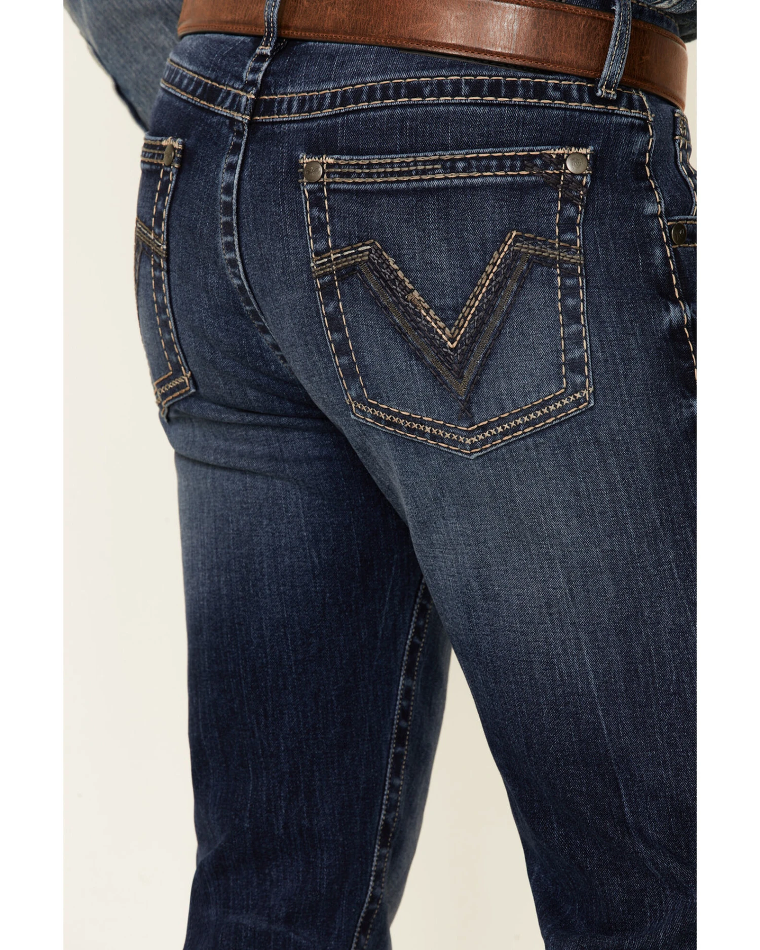 Rock 47 By Wrangler Men's Horizon Dark Wash Stretch Slim Bootcut Jeans 4 Rock 47 By Wrangler Men's Horizon Dark Wash Stretch Slim Bootcut Jeans - Image 2