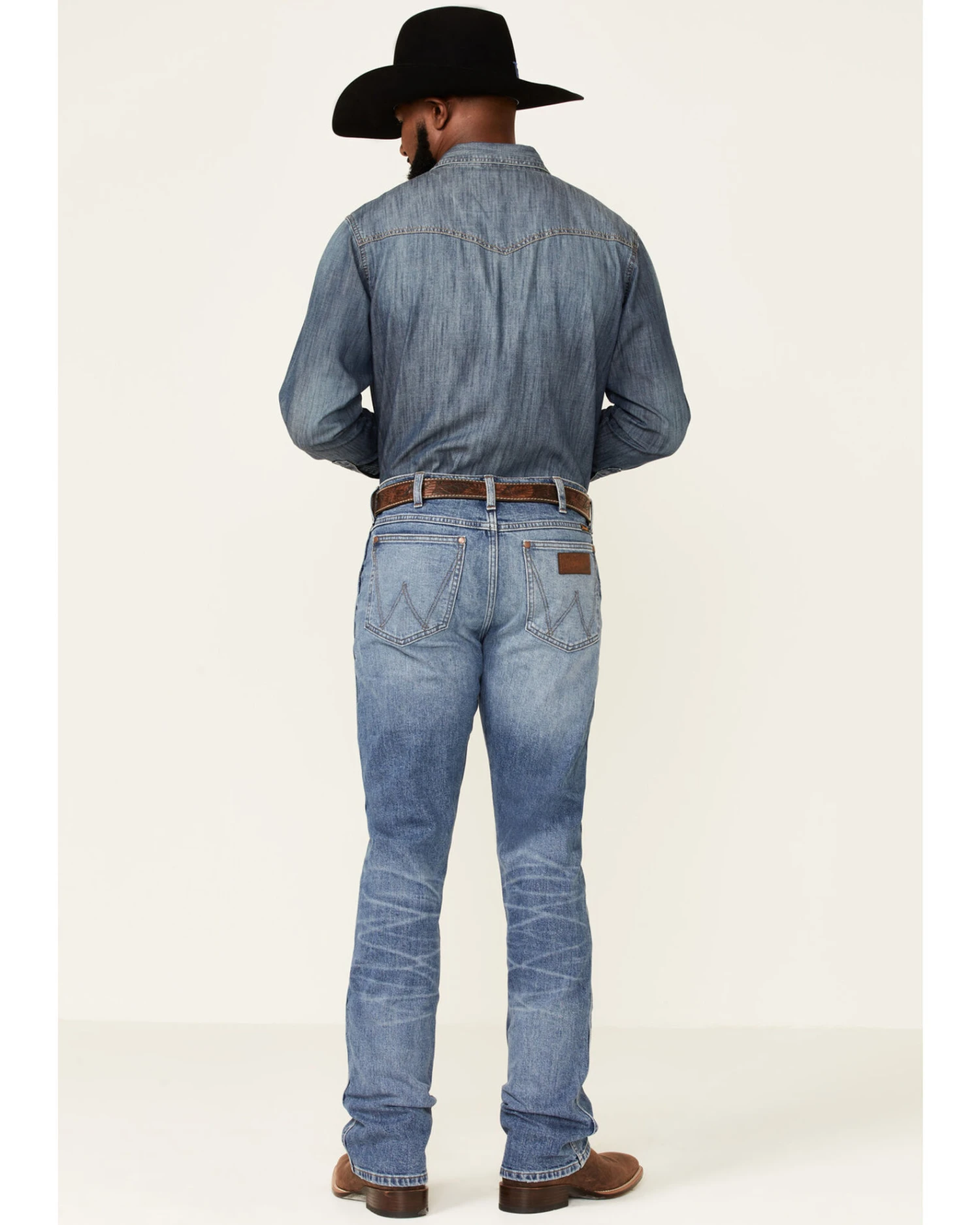 Wrangler Retro Green Men's Sienna Medium Wash Stretch Slim Bootcut Jeans 5 Wrangler Retro Green Men's Sienna Medium Wash Stretch Slim Bootcut Jeans - Image 3