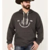 Stetson Men's Gray Logo Sleeve Pullover Hooded Sweatshirt -Cheap Cowboy Form Store 2000354135 022 P1