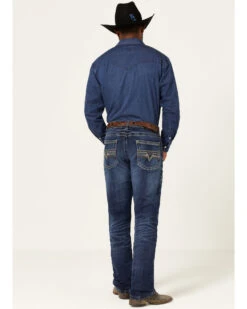 Rock 47 By Wrangler Men's Prichett Dark Wash Stretch Slim Straight Jeans -Cheap Cowboy Form Store 2000361296 416 P3