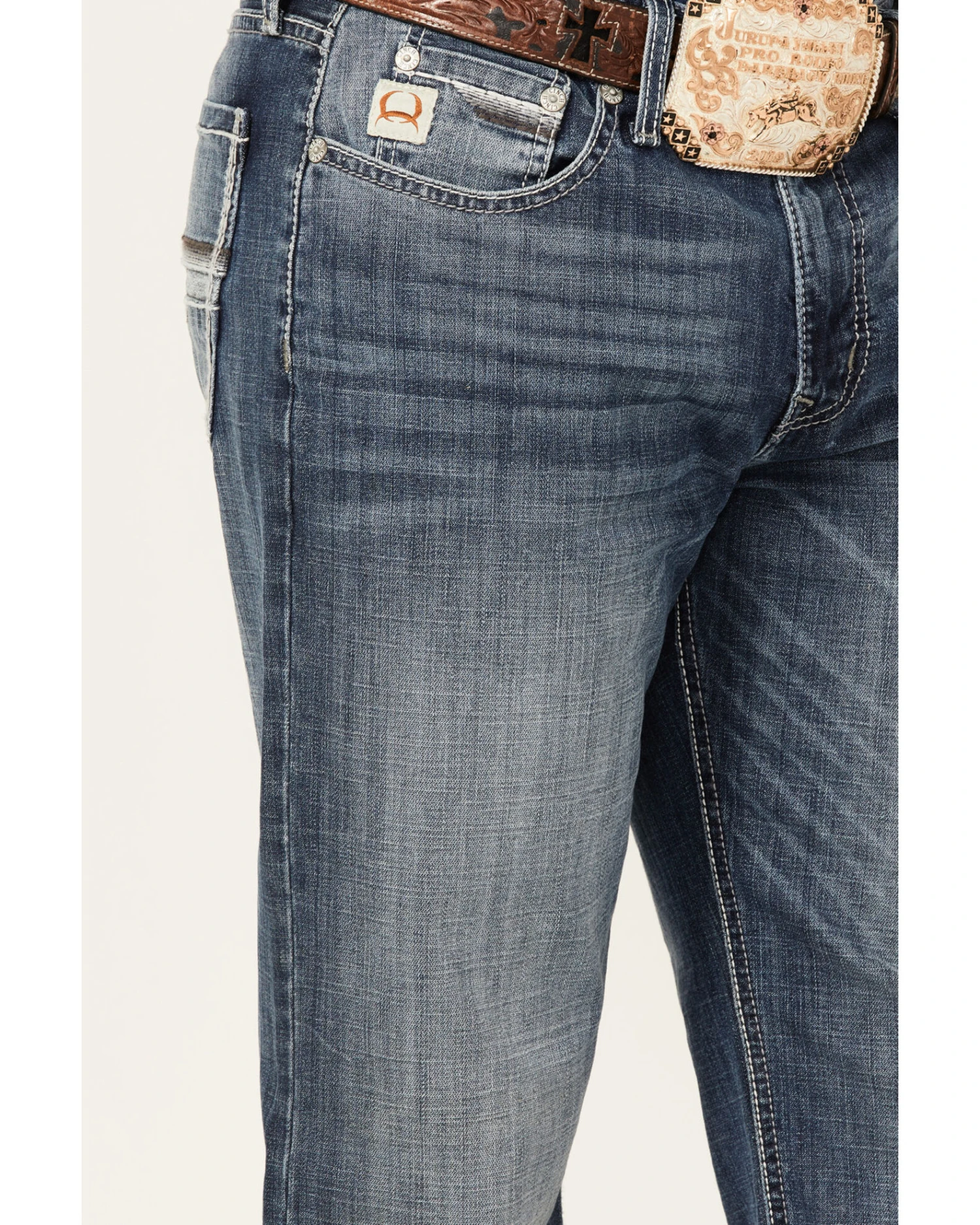 Cinch Men's Grant Medium Stonewash Broken Twill Performance Stretch Relaxed Bootcut Jeans 6 Cinch Men's Grant Medium Stonewash Broken Twill Performance Stretch Relaxed Bootcut Jeans - Image 4