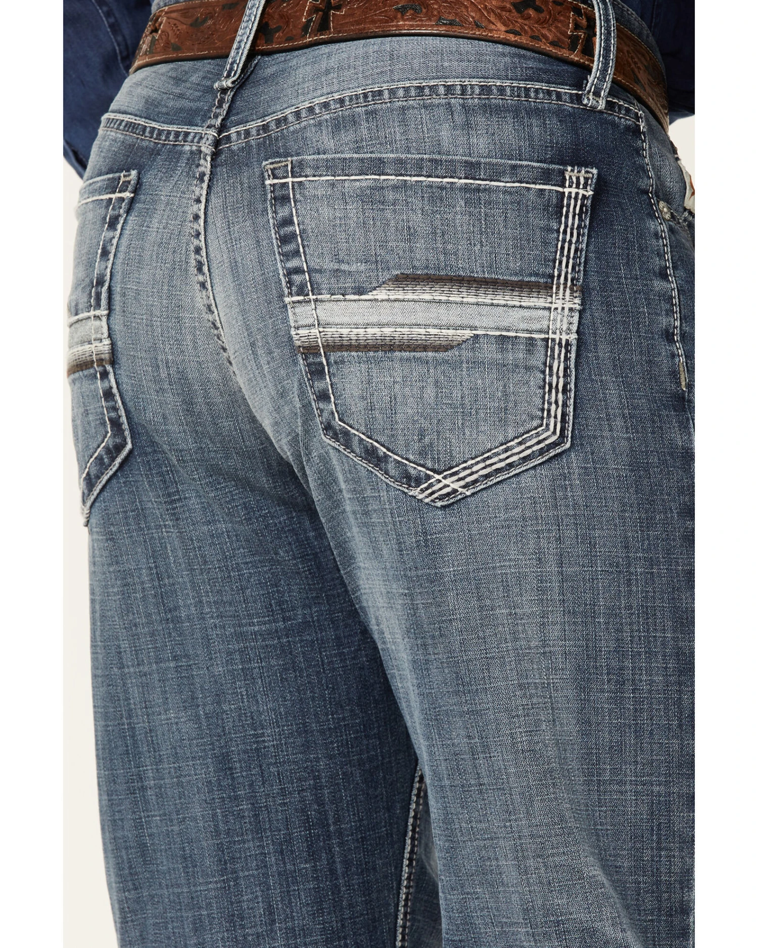 Cinch Men's Grant Medium Stonewash Broken Twill Performance Stretch Relaxed Bootcut Jeans 4 Cinch Men's Grant Medium Stonewash Broken Twill Performance Stretch Relaxed Bootcut Jeans - Image 2