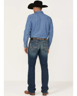 Cinch Men's Ian Dark Stonewash Performance Stretch Slim Bootcut Jeans -Cheap Cowboy Form Store 2000362785 402 P3