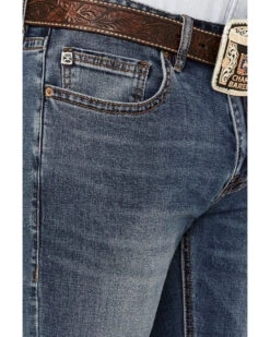 Hooey By Rock & Roll Denim Men's Revolver Medium Wash Reflex Stretch Slim Straight Jeans