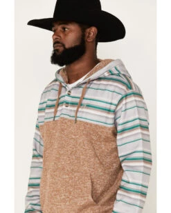 Hooey Men's Jimmy Multi-Colored Stripe 1/4 Button Hooded Pullover Sweatshirt -Cheap Cowboy Form Store 2000370561 280 P2