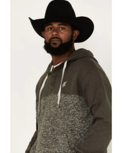 Hooey Men's Jimmy Quilted 1/4 Button Hooded Pullover -Cheap Cowboy Form Store 2000370562 200 P2