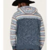 Hooey Men's Southwestern Print Landscape 1/4 Button Hooded Pullover -Cheap Cowboy Form Store 2000370572 410 P4
