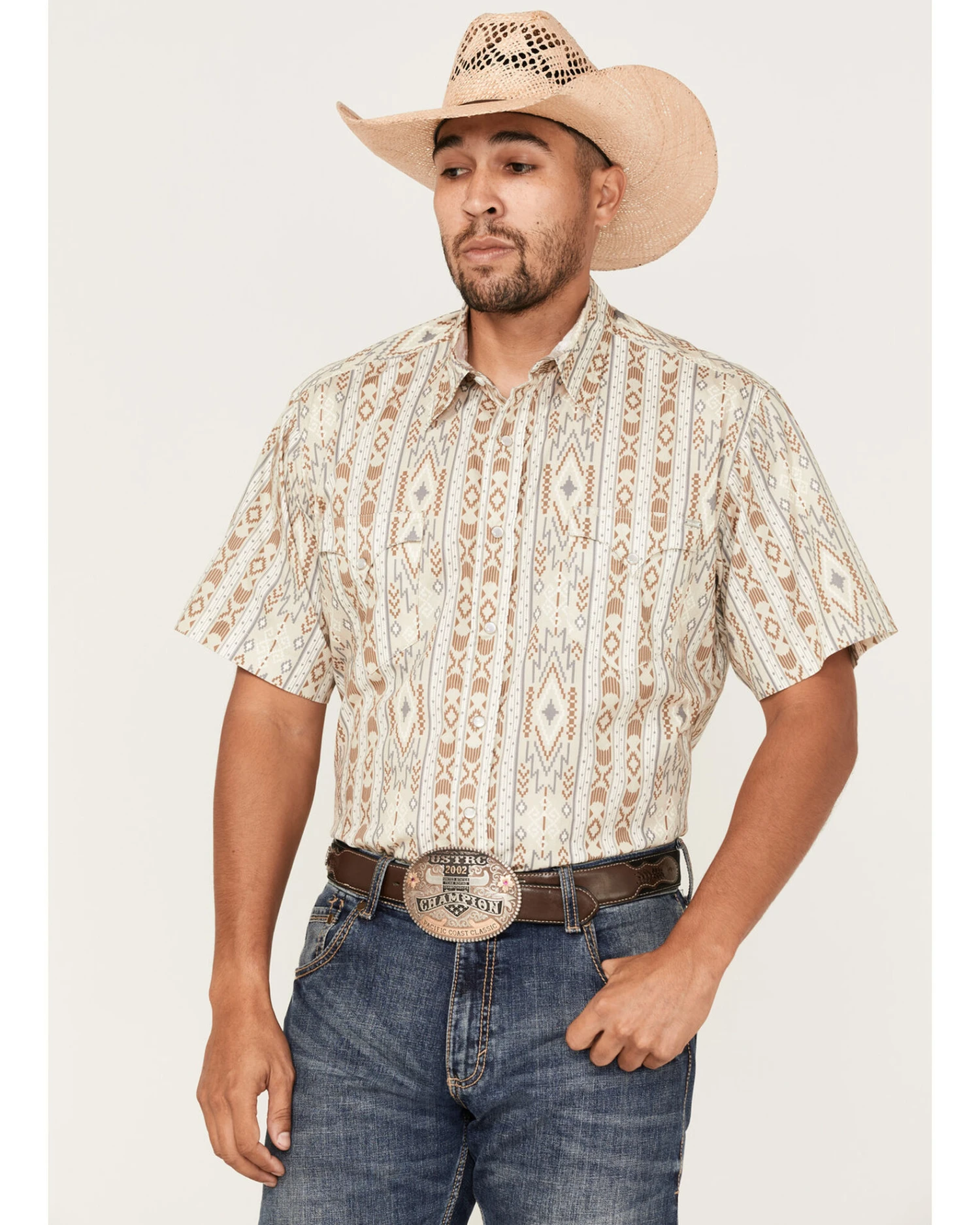 Tin Haul Men's Wallpaper Southwestern Print Short Sleeve Pearl Snap Western Shirt 6 Tin Haul Men's Wallpaper Southwestern Print Short Sleeve Pearl Snap Western Shirt - Image 4