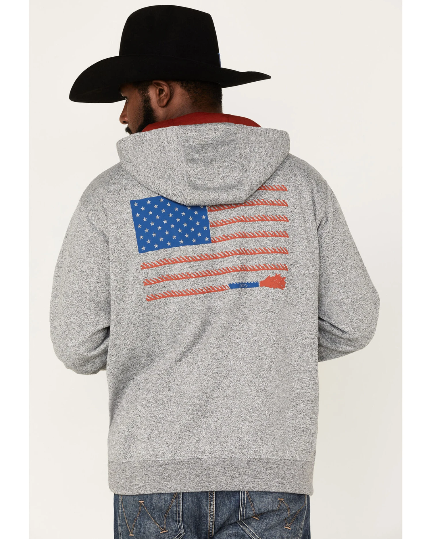 Hooey Men's Liberty Roper American Flag Hooded Sweatshirt 4 Hooey Men's Liberty Roper American Flag Hooded Sweatshirt - Image 2