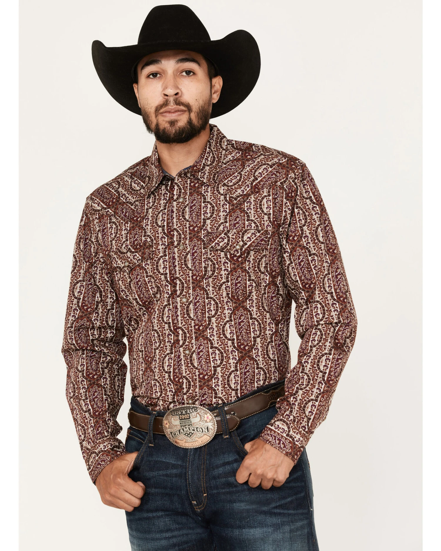 Moonshine Spirit Men's Sundays Best Paisley Stripe Snap Western Shirt 4 Moonshine Spirit Men's Sundays Best Paisley Stripe Snap Western Shirt - Image 2
