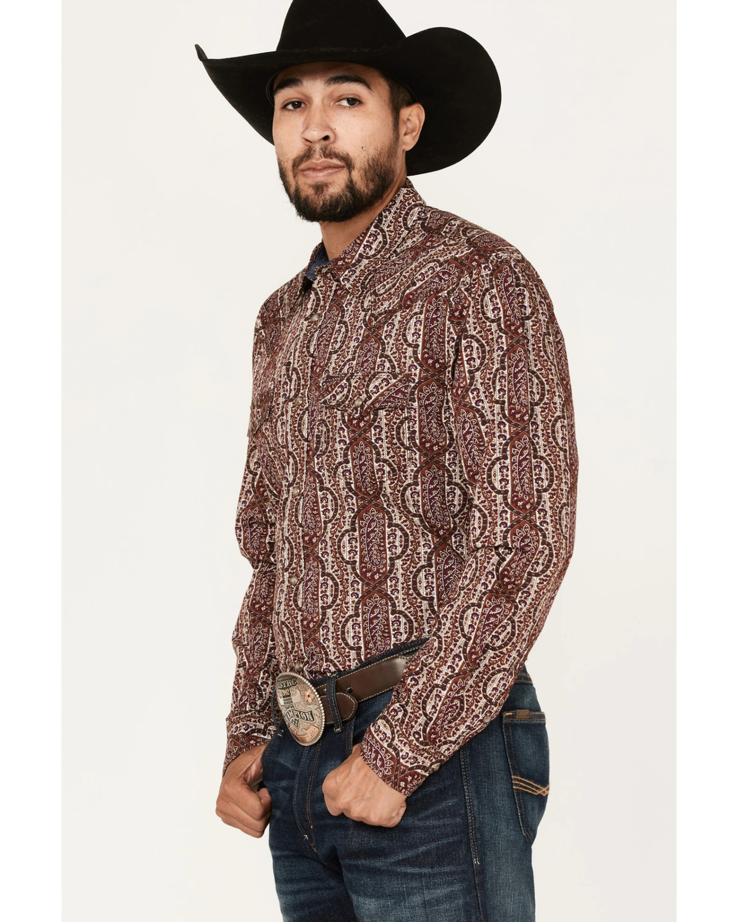 Moonshine Spirit Men's Sundays Best Paisley Stripe Snap Western Shirt 3 Moonshine Spirit Men's Sundays Best Paisley Stripe Snap Western Shirt