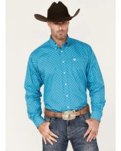 Cinch Men's All-Over Diamond Print Button Down Western Shirt
