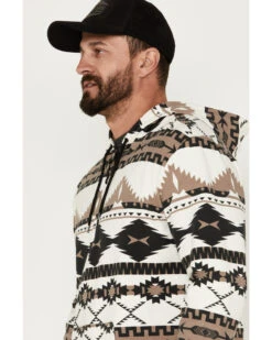 Powder River Outfitters Men's 1/4 Zip Southwestern Print Hooded Sweatshirt -Cheap Cowboy Form Store 2000376230 101 P2
