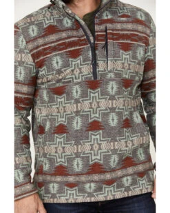 Powder River Outfitters Men's 1/2 Zip Southwestern Print Fleece Sweatshirt -Cheap Cowboy Form Store 2000376231 022 P3
