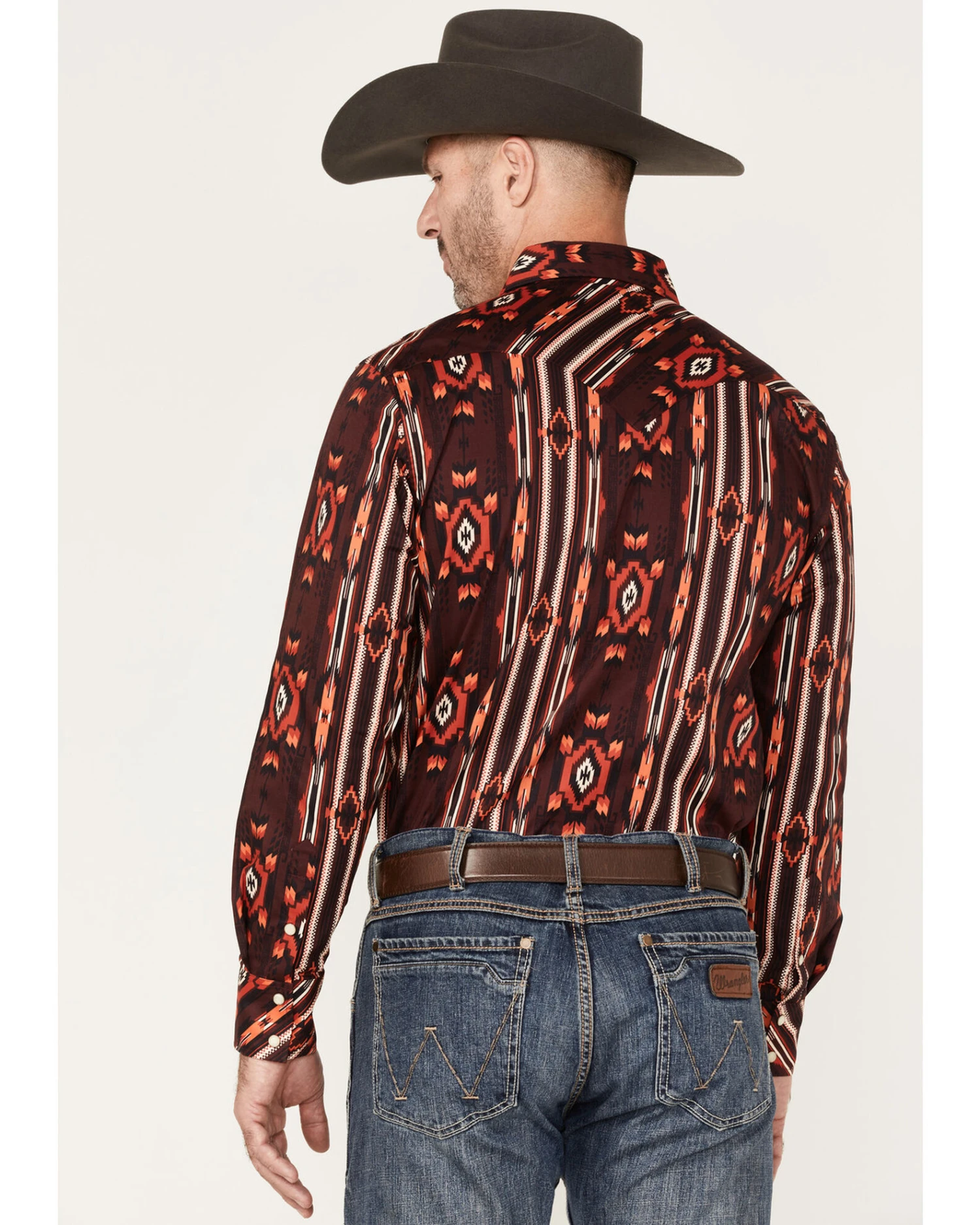 Rock & Roll Denim Men's Southwestern Stripe Stretch Long Sleeve Pearl Snap Shirt 3 Rock & Roll Denim Men's Southwestern Stripe Stretch Long Sleeve Pearl Snap Shirt