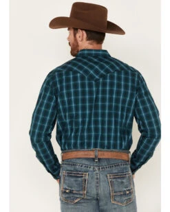 Moonshine Spirit Men's Bayou Plaid Print Long Sleeve Western Snap Shirt -Cheap Cowboy Form Store 2000380513 442 P4