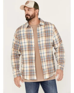 Brothers & Sons Men's Casual Plaid Print Long Sleeve Woven Shirt