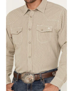 Blue Ranchwear Men's Denim Dobby Striped Long Sleeve Western Pearl Snap Shirt -Cheap Cowboy Form Store 2000382809 110 P3