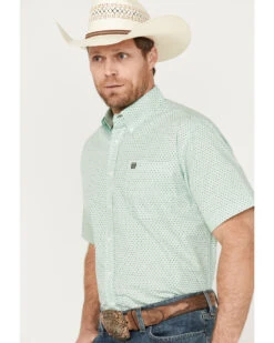 Cinch Men's Geo Print Short Sleeve Button Down Western Shirt -Cheap Cowboy Form Store 2000383901 300 P2
