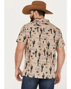 Cinch Men's Camp Tumbleweed Cactus Skull Short Sleeve Button-Down Western Shirt