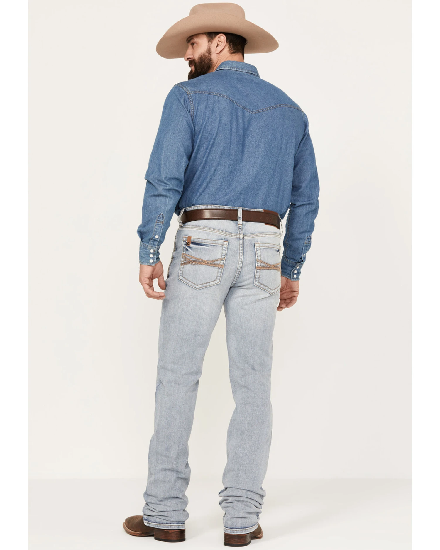 RANK 45 Men's Ringo Light Wash Stackable Straight Performance Stretch Denim Jeans 4 RANK 45 Men's Ringo Light Wash Stackable Straight Performance Stretch Denim Jeans - Image 2