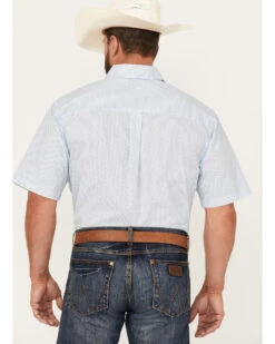 George Strait By Wrangler Men's Geo Print Short Sleeve Button-Down Western Shirt - Tall -Cheap Cowboy Form Store 2000384388 400 P4