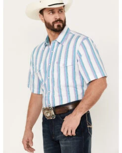 Panhandle Men's Serape Striped Short Sleeve Western Pearl Snap Shirt -Cheap Cowboy Form Store 2000385148 440 P2