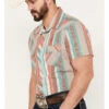 Rock & Roll Denim Men's Serape Striped Short Sleeve Western Snap Shirt -Cheap Cowboy Form Store 2000385175 900 P2