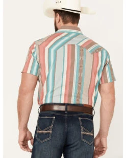 Rock & Roll Denim Men's Serape Striped Short Sleeve Western Snap Shirt -Cheap Cowboy Form Store 2000385175 900 P4