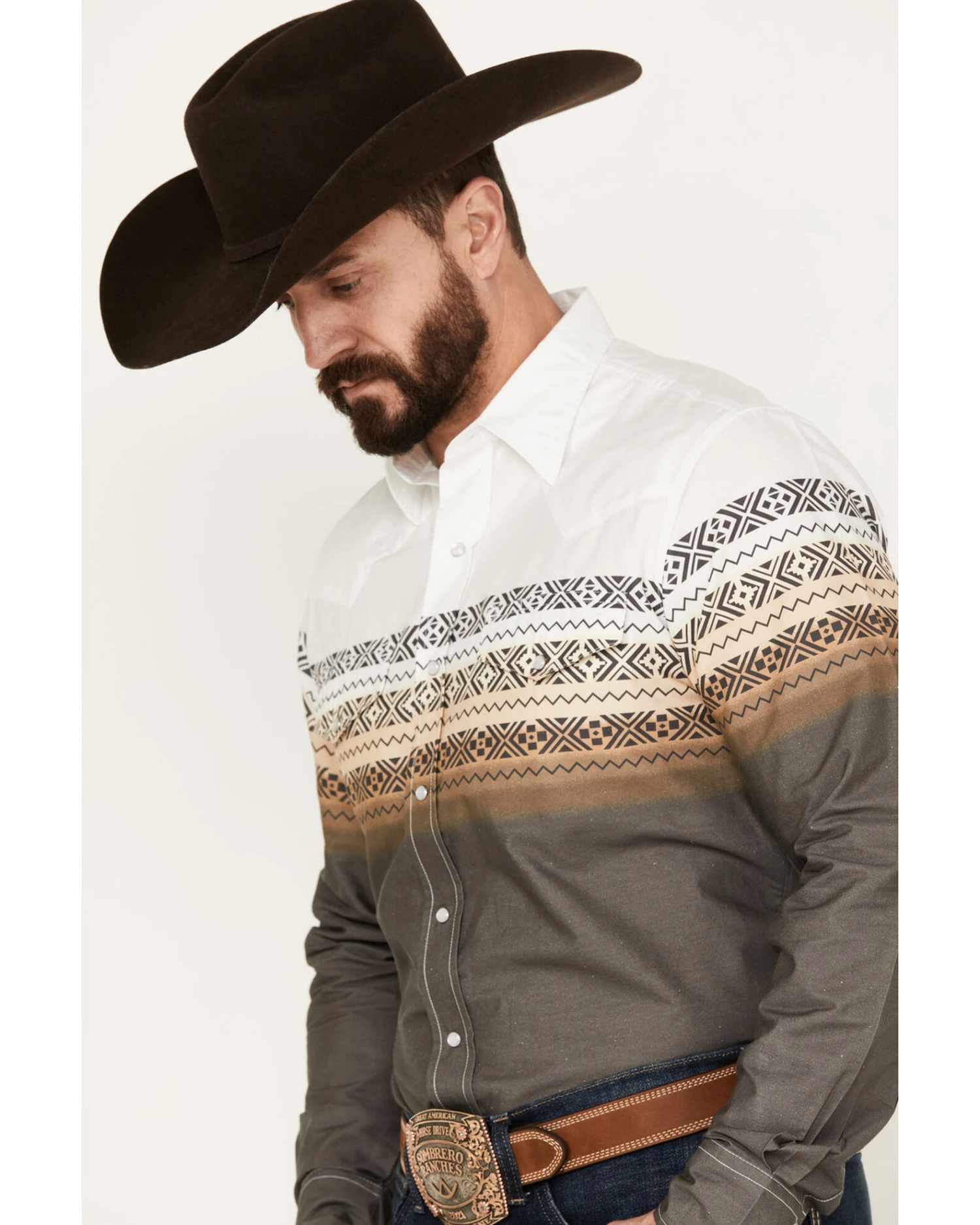 Roper Men's Vintage Border Long Sleeve Western Snap Shirt 5 Roper Men's Vintage Border Long Sleeve Western Snap Shirt - Image 3