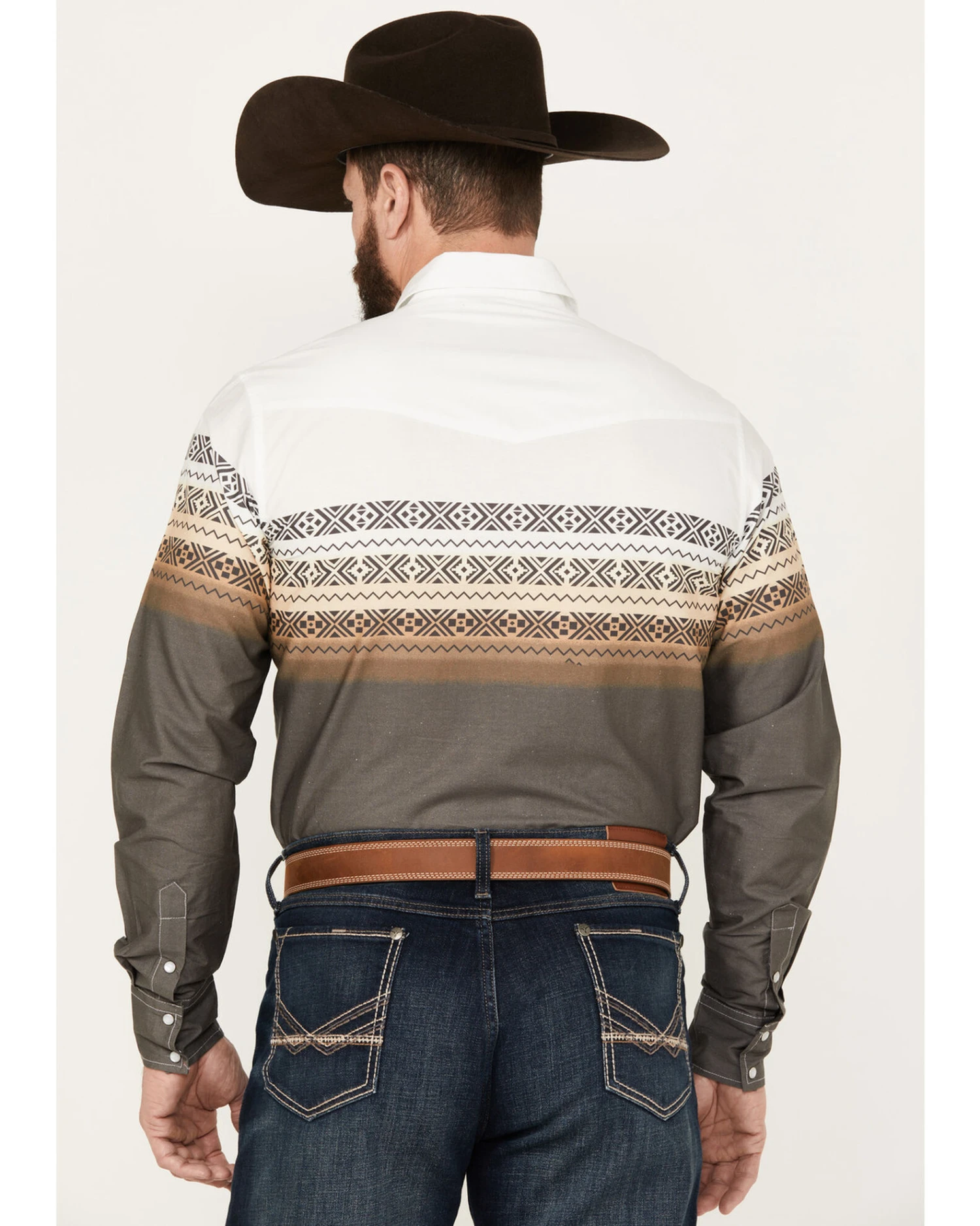 Roper Men's Vintage Border Long Sleeve Western Snap Shirt 6 Roper Men's Vintage Border Long Sleeve Western Snap Shirt - Image 4