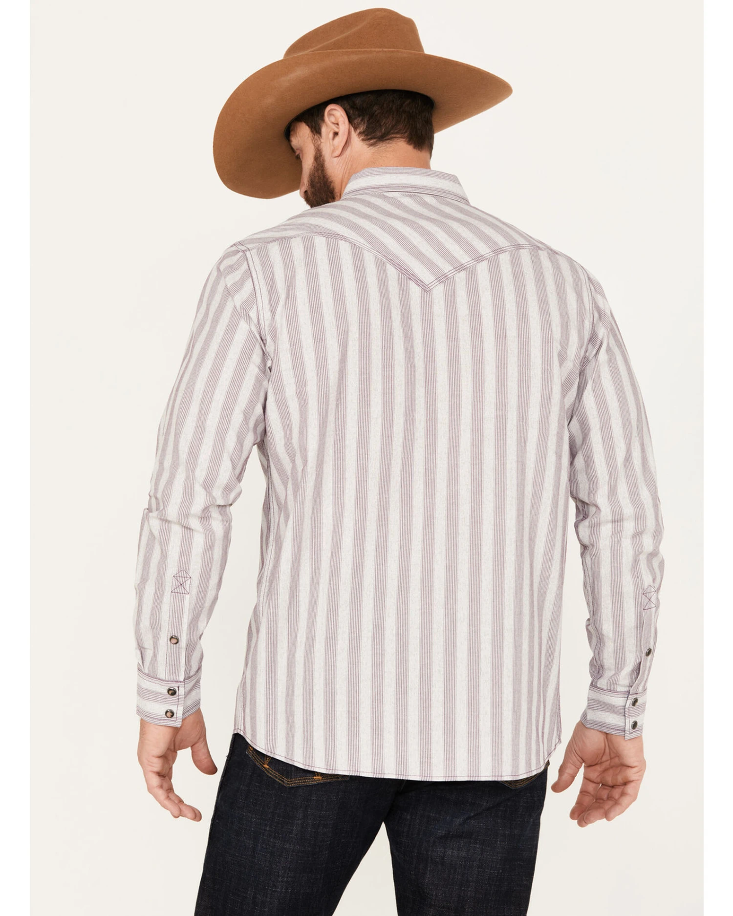 Moonshine Spirit Men's Cosmic Dobby Striped Long Sleeve Western Snap Shirt 6 Moonshine Spirit Men's Cosmic Dobby Striped Long Sleeve Western Snap Shirt - Image 4